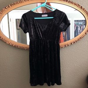 American Apparel Black Velvet Babydoll Dress M